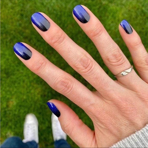 Color Street Other - *Retired* Color Street: Midnight Shift | Black Blue Gradient Glitter Two Tone